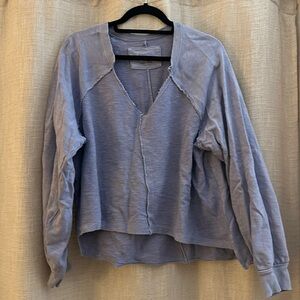 Anthropologie Pilcro Reworked Popover V-Neck Sweatshirt